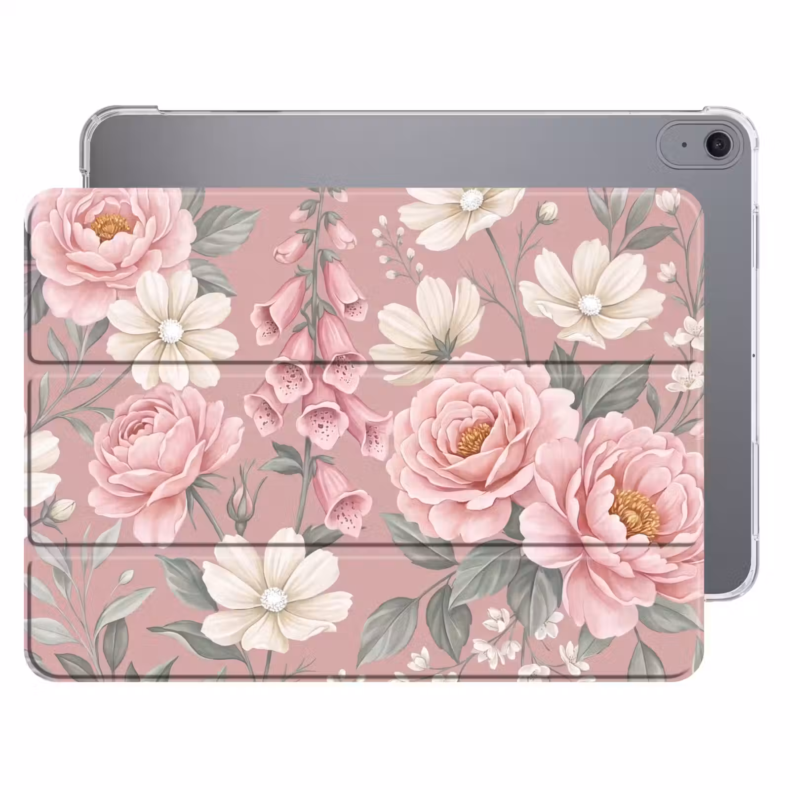 iPad hoes - Pioenrozen - Vingerhoedskruid - Pink — 1
