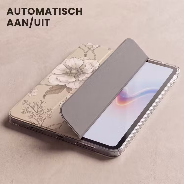 iPad hoes - Bloemen - Patroon - Beige — 5