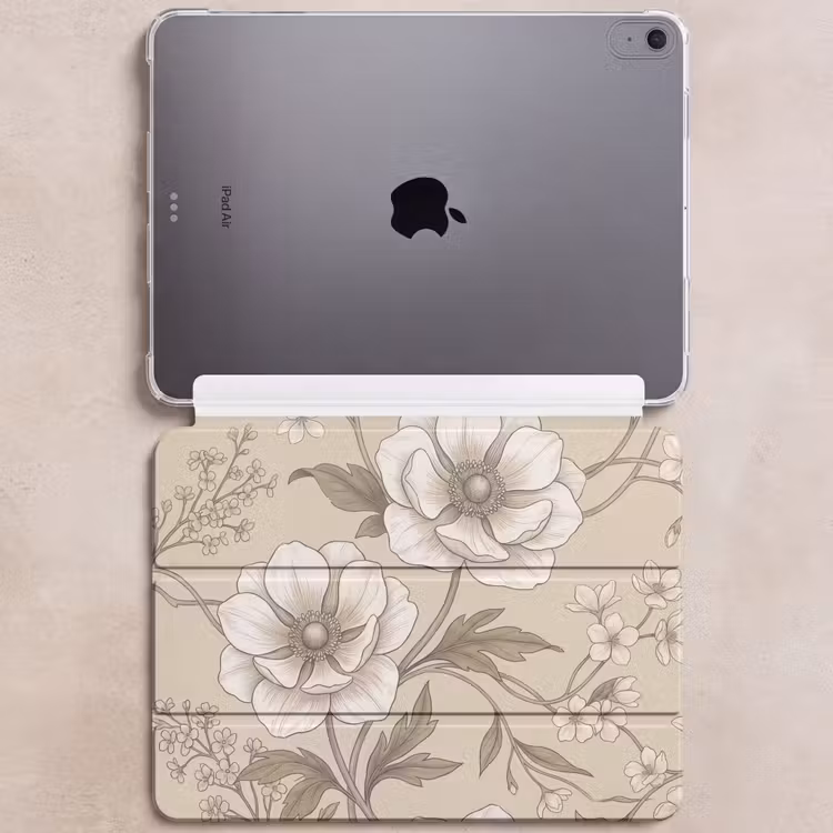 iPad hoes - Bloemen - Patroon - Beige — 6