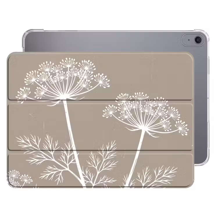 iPad hoes - Grafisch - Fluitenkruid - Taupe — 1