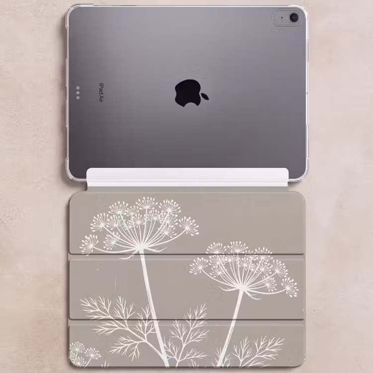 iPad hoes - Grafisch - Fluitenkruid - Taupe — 6