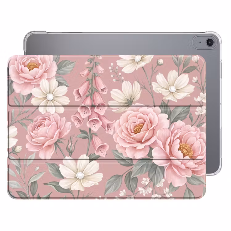 iPad hoes - Pioenrozen - Vingerhoedskruid - Pink — 1