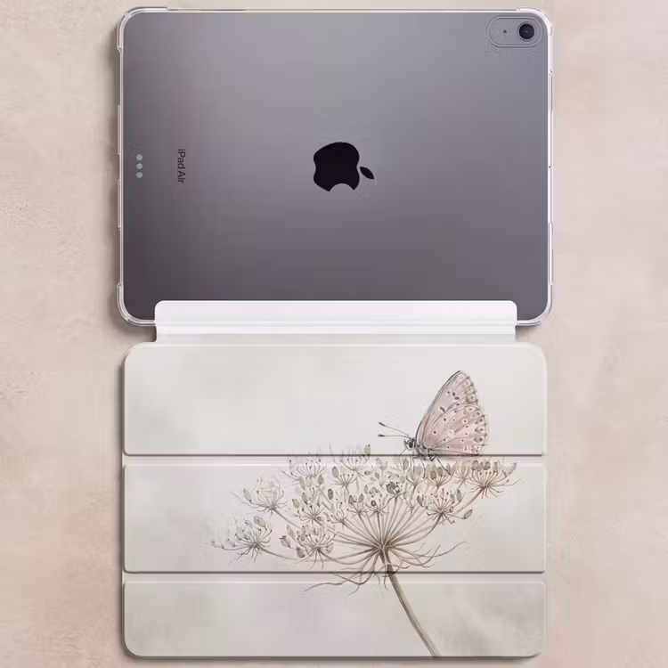 iPad hoes - Vlinder - Bloem -Natuur - Beige — 6