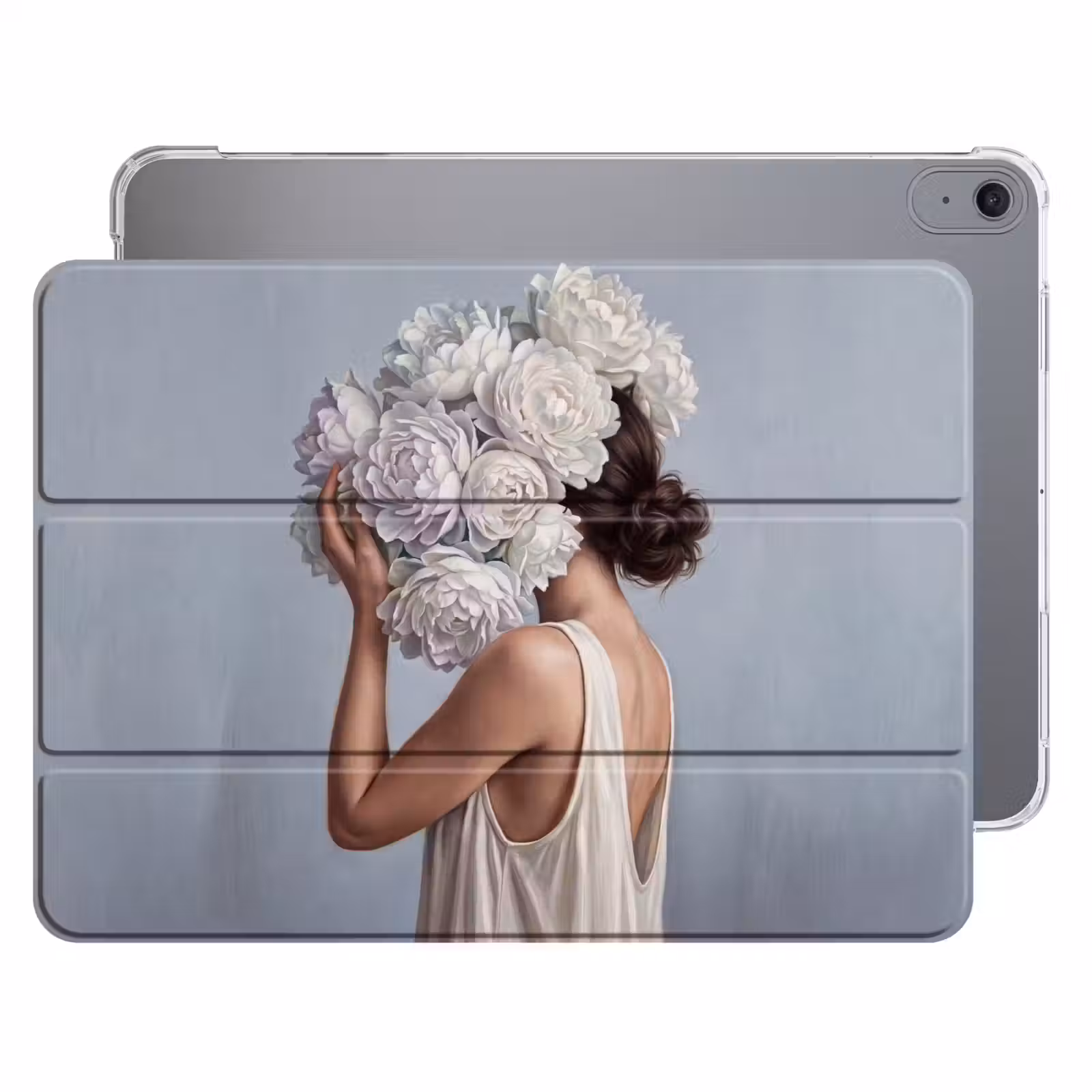 iPad hoes - Bloemen - Vrouw - Wit — 1