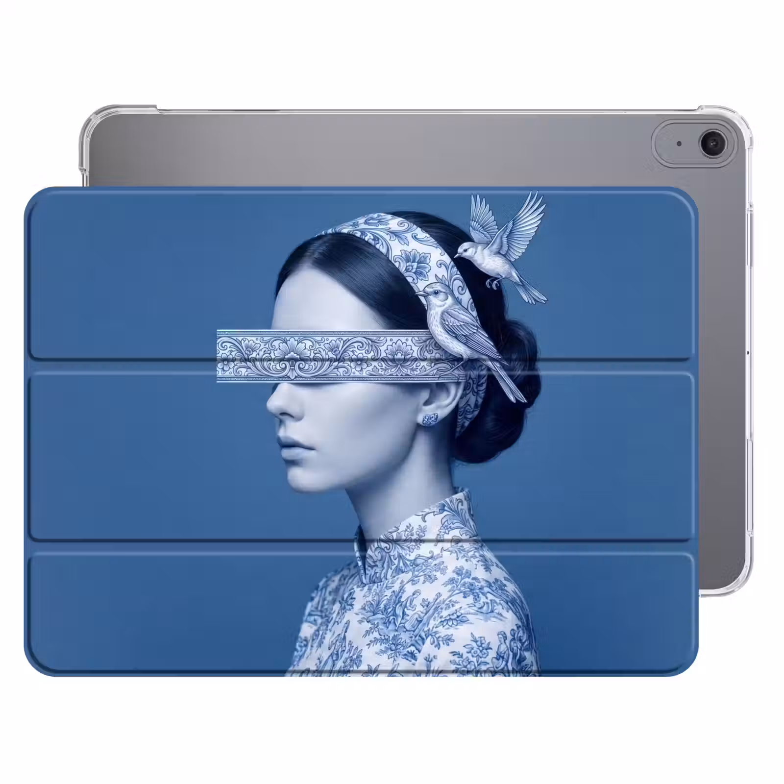 iPad hoes - Portret - Klassiek - Wit - Blauw — 1