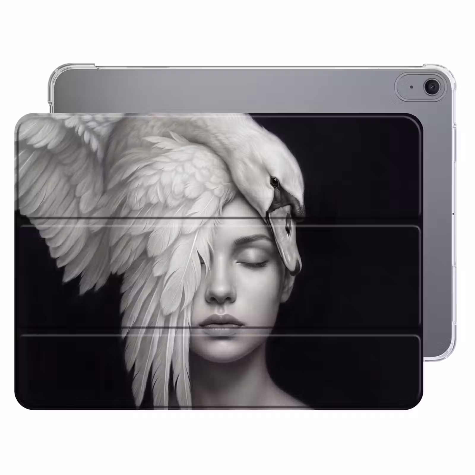 iPad hoes - Portret - Zwaan - Zwart - Wit — 1