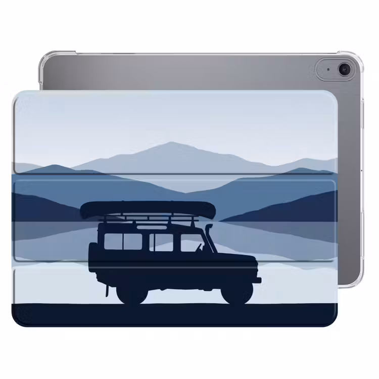 iPad hoes - Auto - Meer - Bergen - Blauw — 1