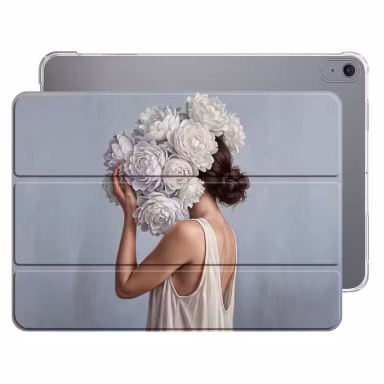iPad hoes - Bloemen - Vrouw - Wit — 1