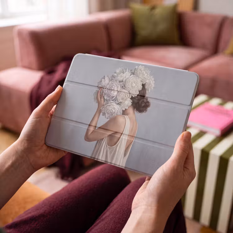 iPad hoes - Bloemen - Vrouw - Wit — 4