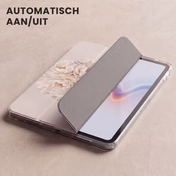 iPad hoes - Gezicht - Pioenrozen - Crème — 5