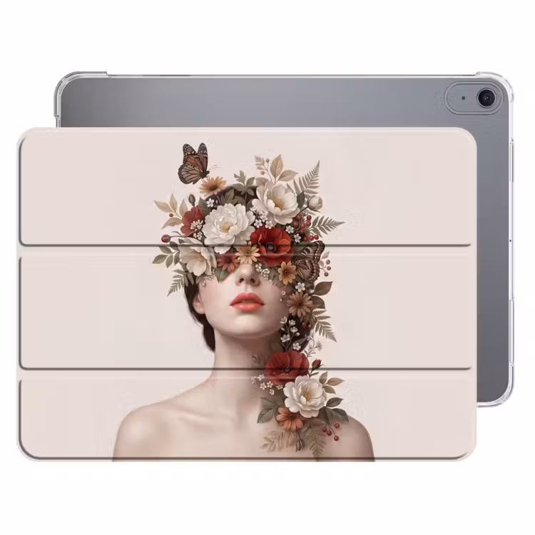 iPad hoes - Portret - Bloemen - Cremé — 1