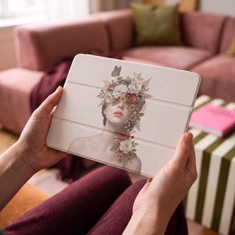 iPad hoes - Portret - Bloemen - Cremé — 4