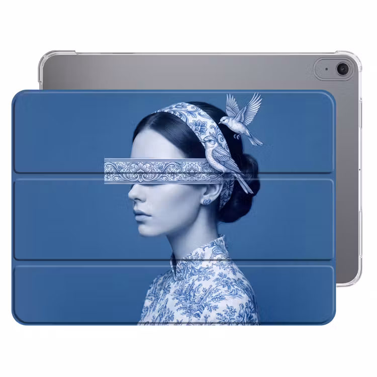 iPad hoes - Portret - Klassiek - Wit - Blauw — 1