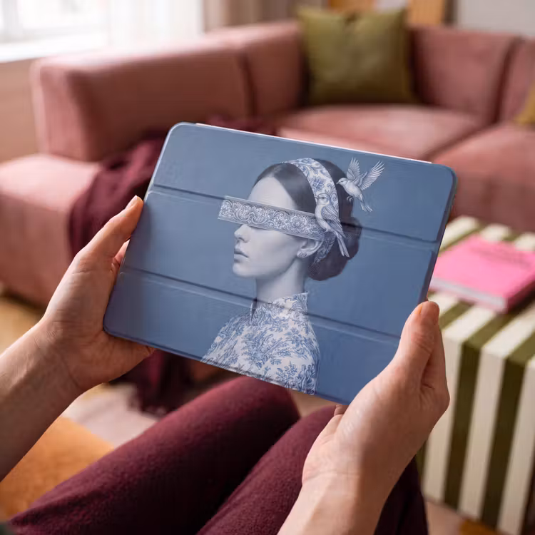 iPad hoes - Portret - Klassiek - Wit - Blauw — 4