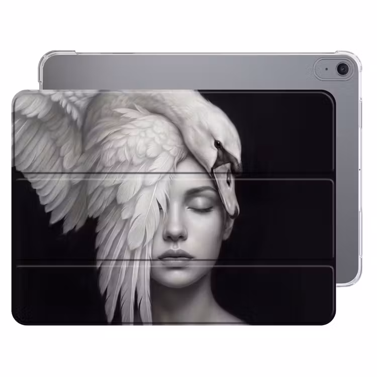 iPad hoes - Portret - Zwaan - Zwart - Wit — 1