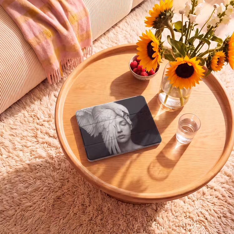 iPad hoes - Portret - Zwaan - Zwart - Wit — 2