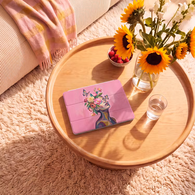 iPad hoes - Vrouwengezicht - Vlinders - Kleurrijk — 2