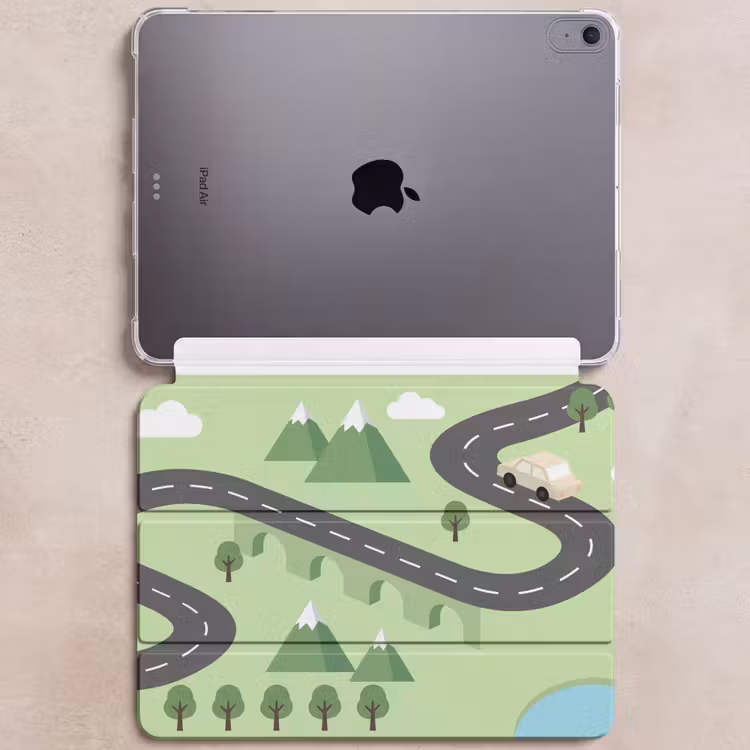 iPad hoes - Auto - Bergweg - Natuur - Illustratie — 6