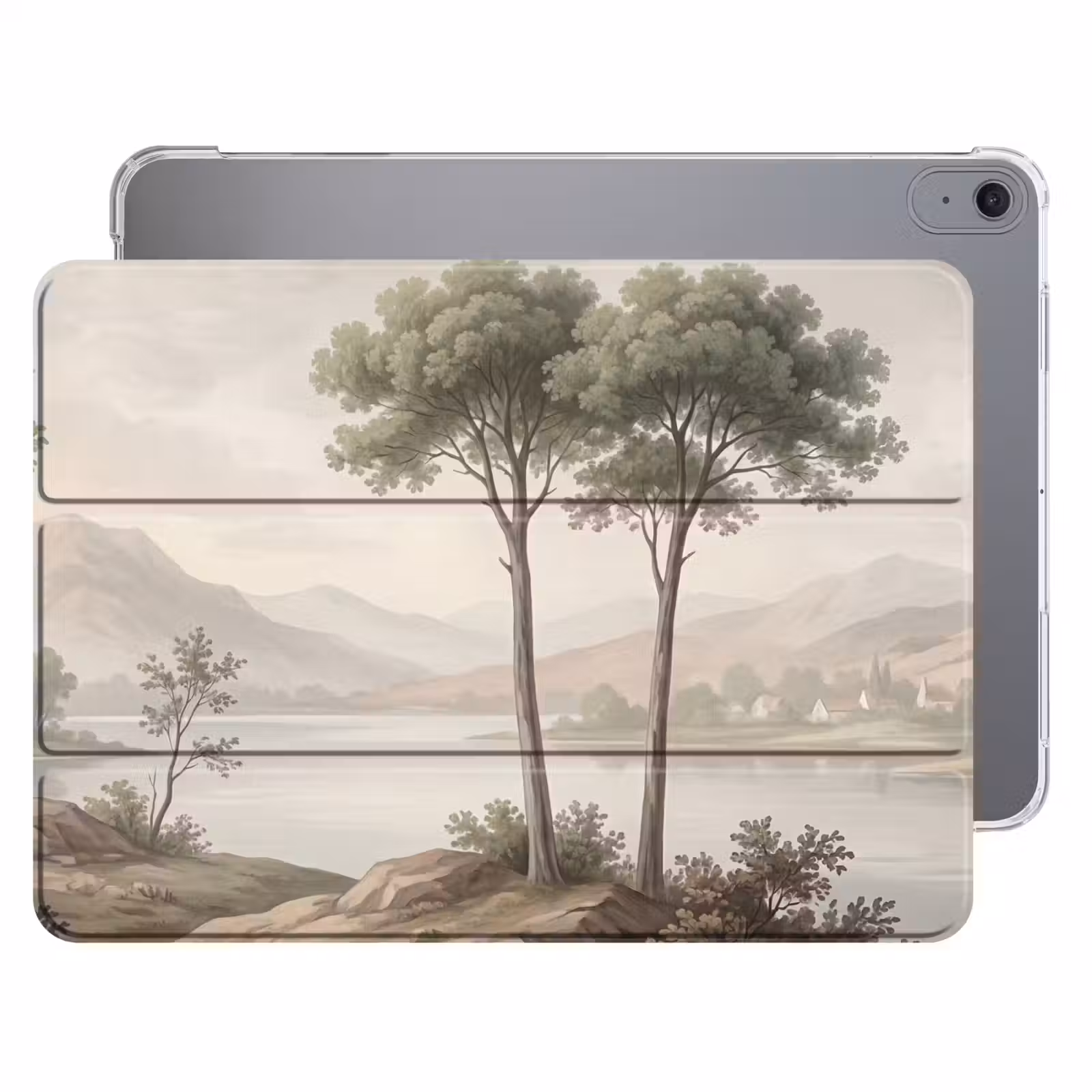 iPad hoes - Bomen - Meer - Bergen - Illustratie — 1