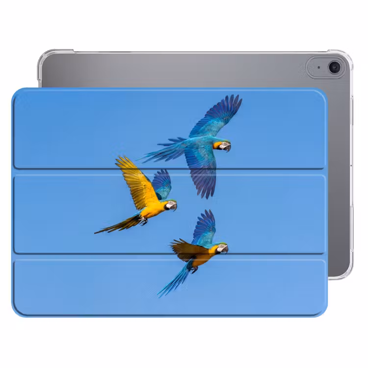 iPad hoes - Papagaai - Vliegen - Blauw - Geel — 1