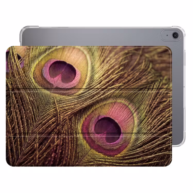 iPad hoes - Pauw - Veren - Paars - Groen — 1