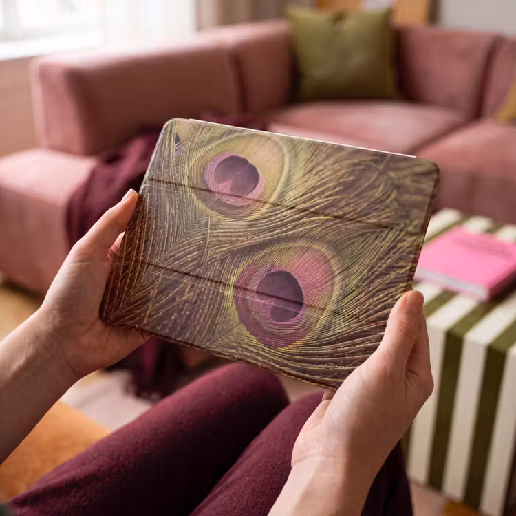 iPad hoes - Pauw - Veren - Paars - Groen — 4