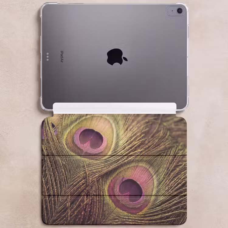 iPad hoes - Pauw - Veren - Paars - Groen — 6