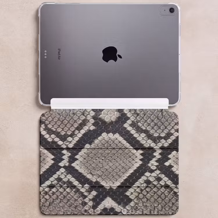 iPad hoes - Slangenleer - Patroon - Beige — 6