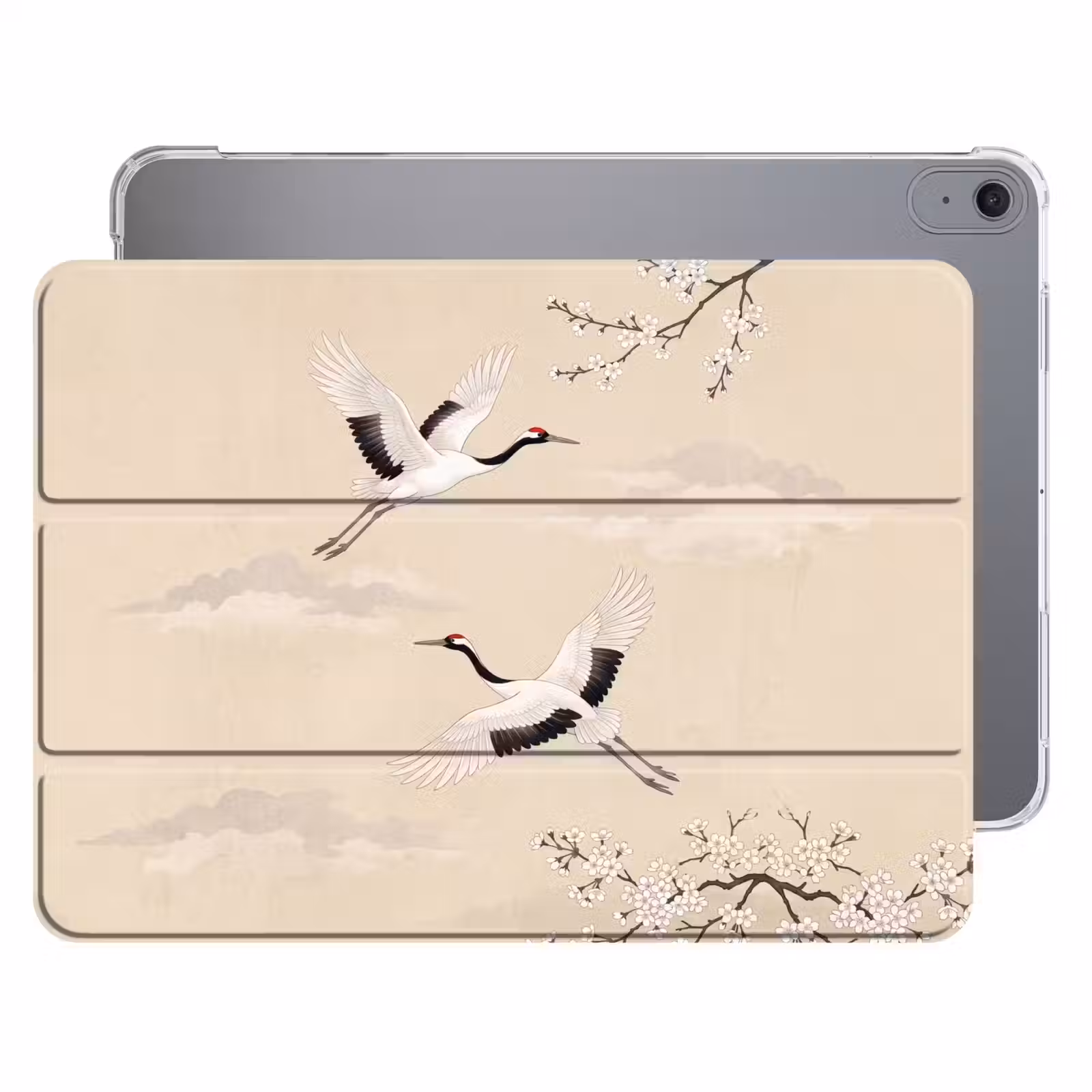 iPad hoes - Kraanvogels - Bloesem - Beige — 1