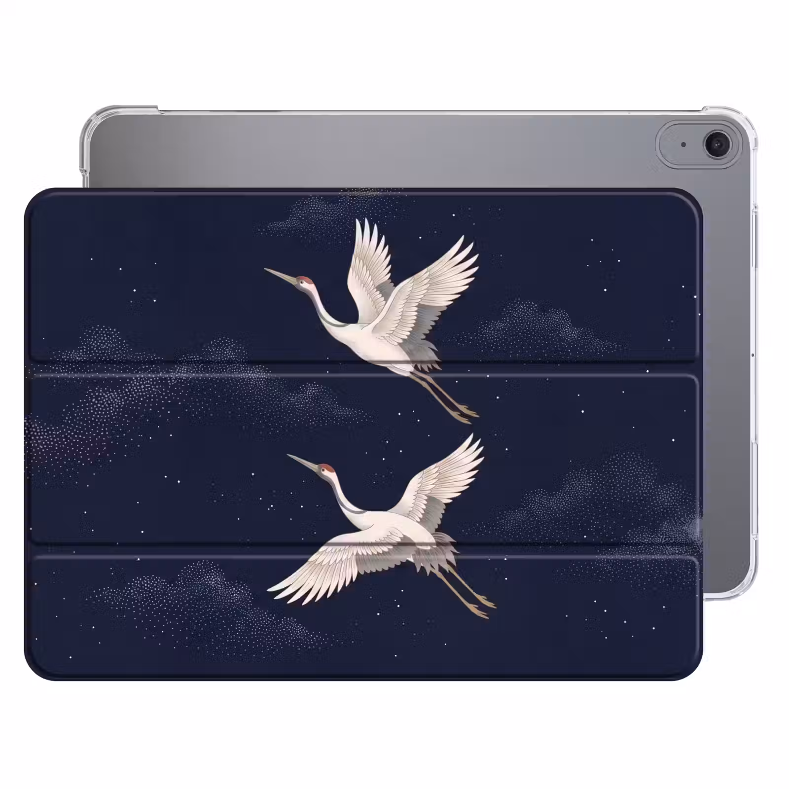 iPad hoes - Kraanvogels - Nachthemel - Blauw — 1