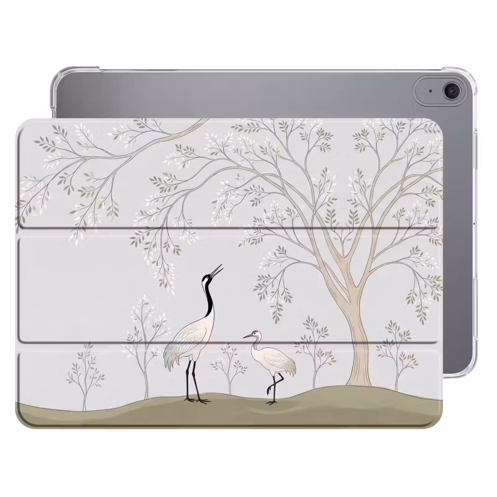 iPad hoes - Minimalistisch - Kraanvogels - Blauw — 1