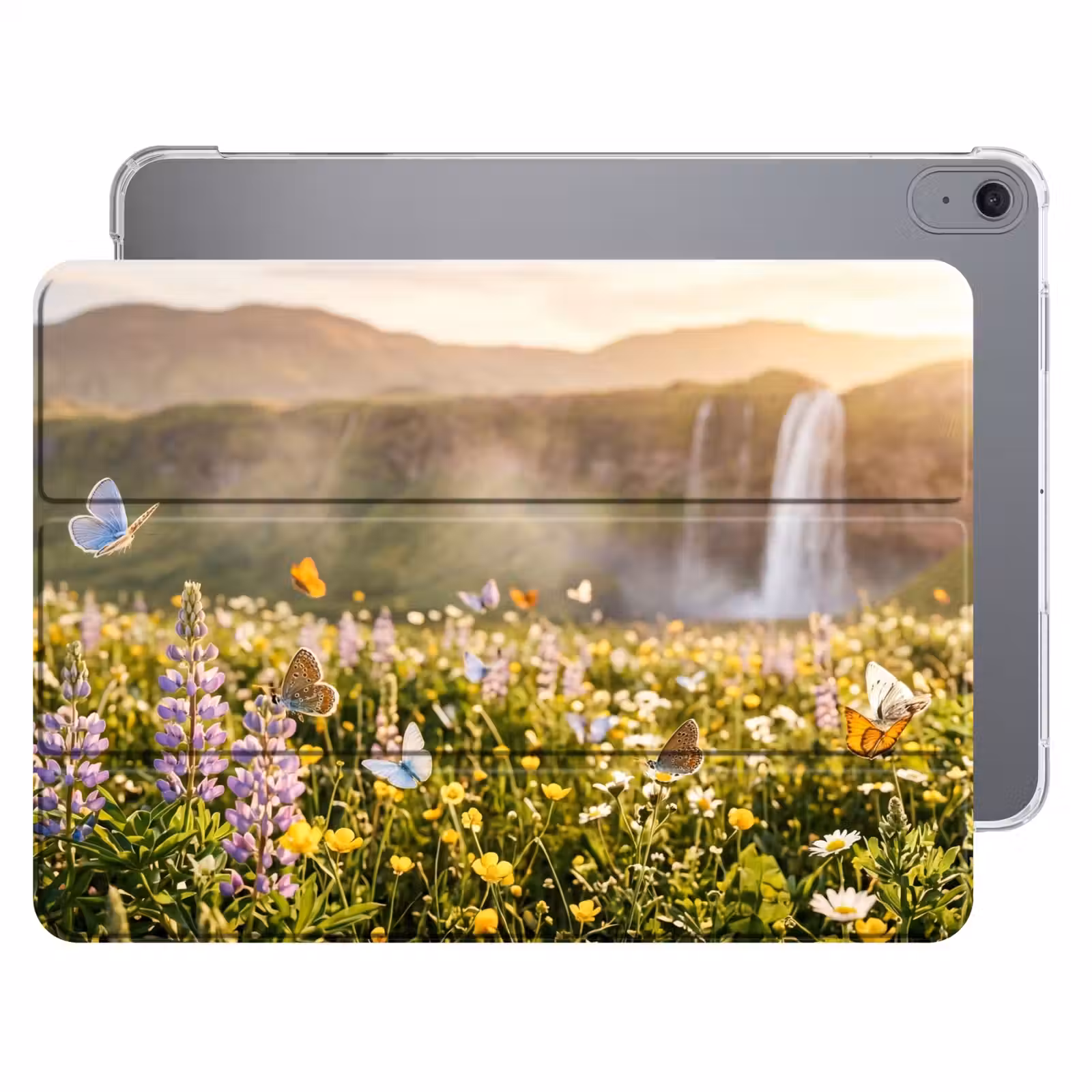 iPad hoes - Vlinders - Waterval - Bloemenveld — 1