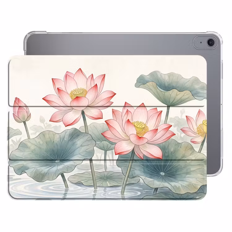iPad hoes - Aquarel - Lotusbloemen - Kleurrijk — 1