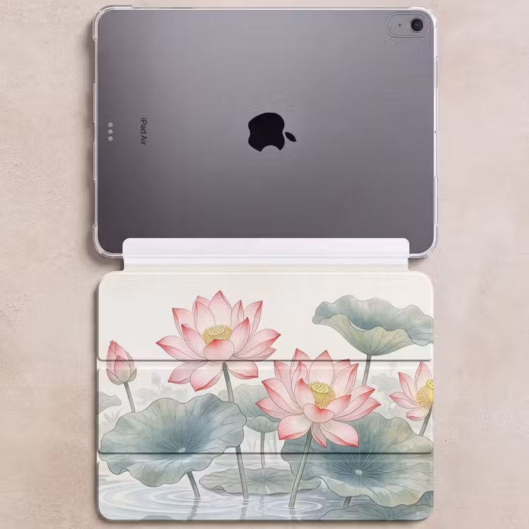 iPad hoes - Aquarel - Lotusbloemen - Kleurrijk — 6