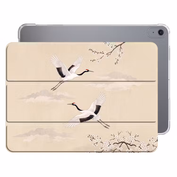 iPad hoes - Kraanvogels - Bloesem - Beige — 1