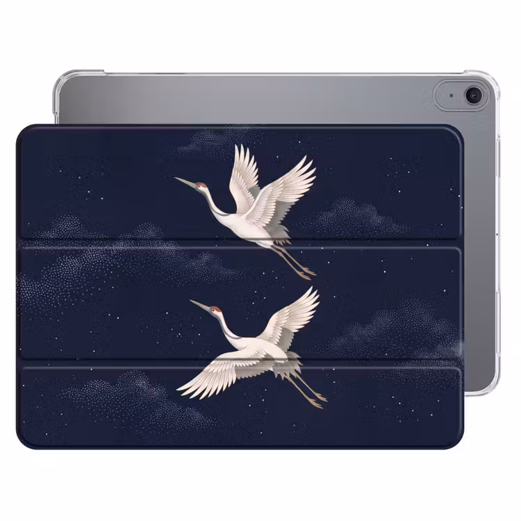iPad hoes - Kraanvogels - Nachthemel - Blauw — 1