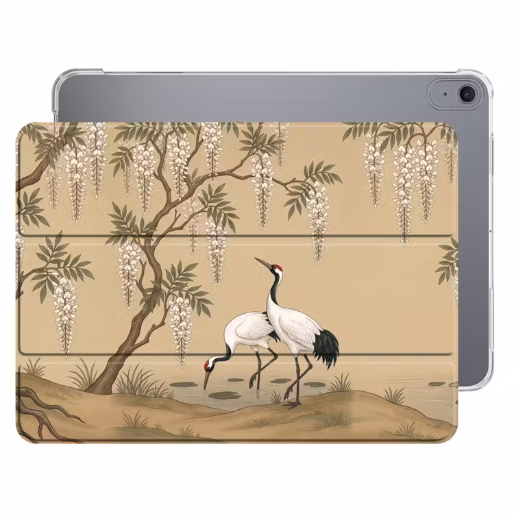 iPad hoes - Kraanvogels - Water - Beige — 1