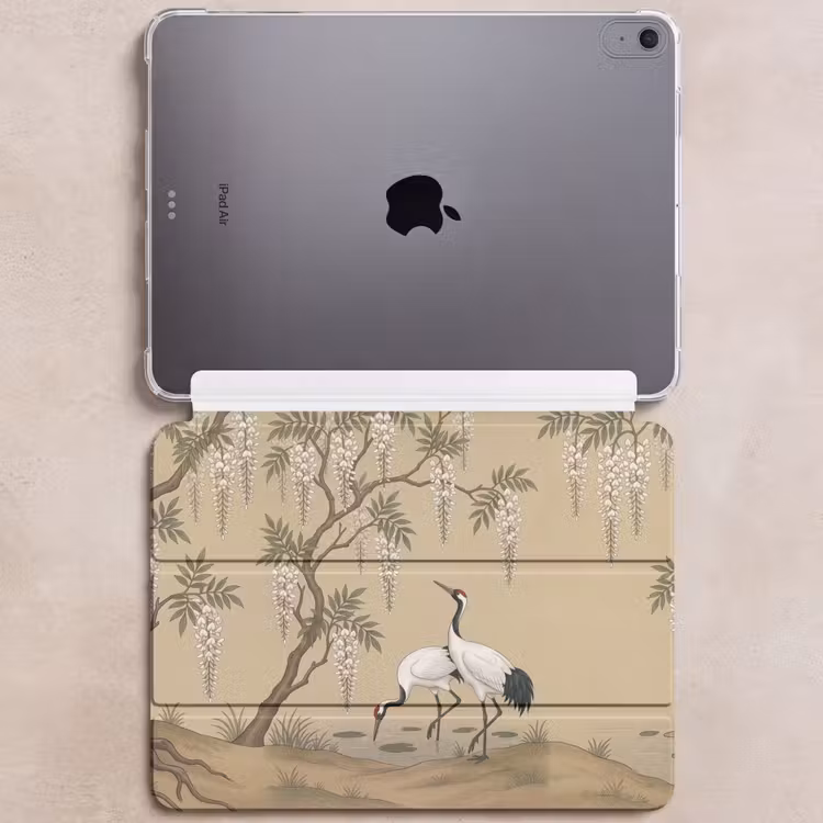 iPad hoes - Kraanvogels - Water - Beige — 6