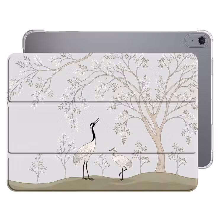 iPad hoes - Minimalistisch - Kraanvogels - Blauw — 1