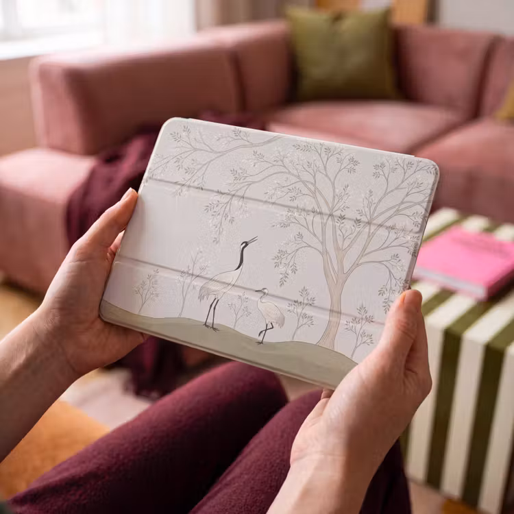 iPad hoes - Minimalistisch - Kraanvogels - Blauw — 4
