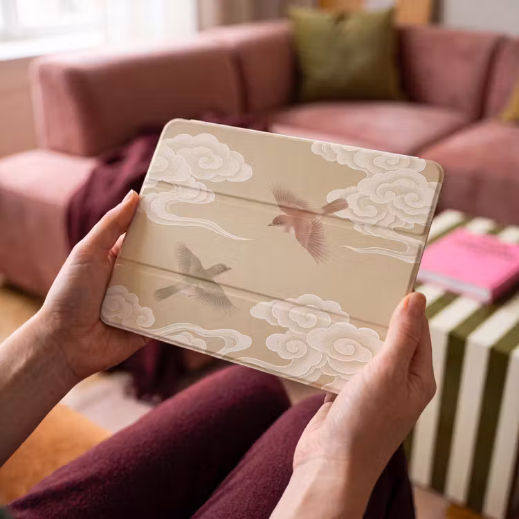 iPad hoes - Vogels - Vliegen - Beige — 4