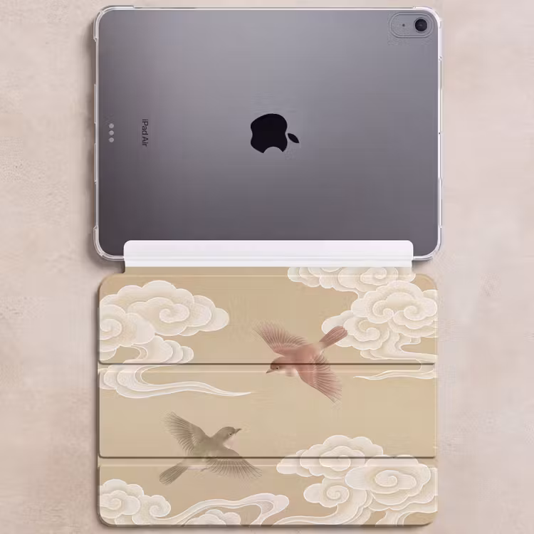 iPad hoes - Vogels - Vliegen - Beige — 6