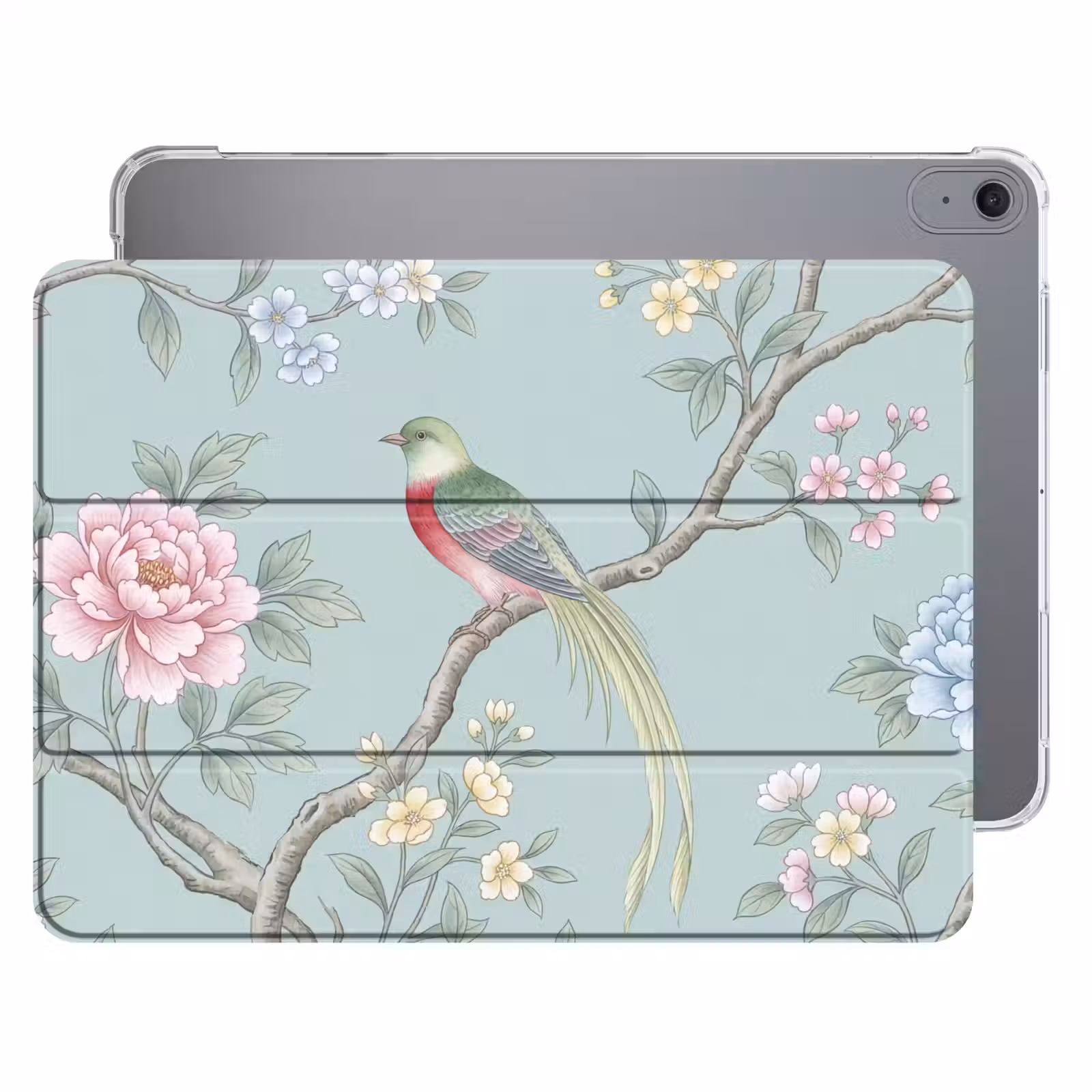 iPad hoes - Vogel - Bloemen - Kleurrijk — 1