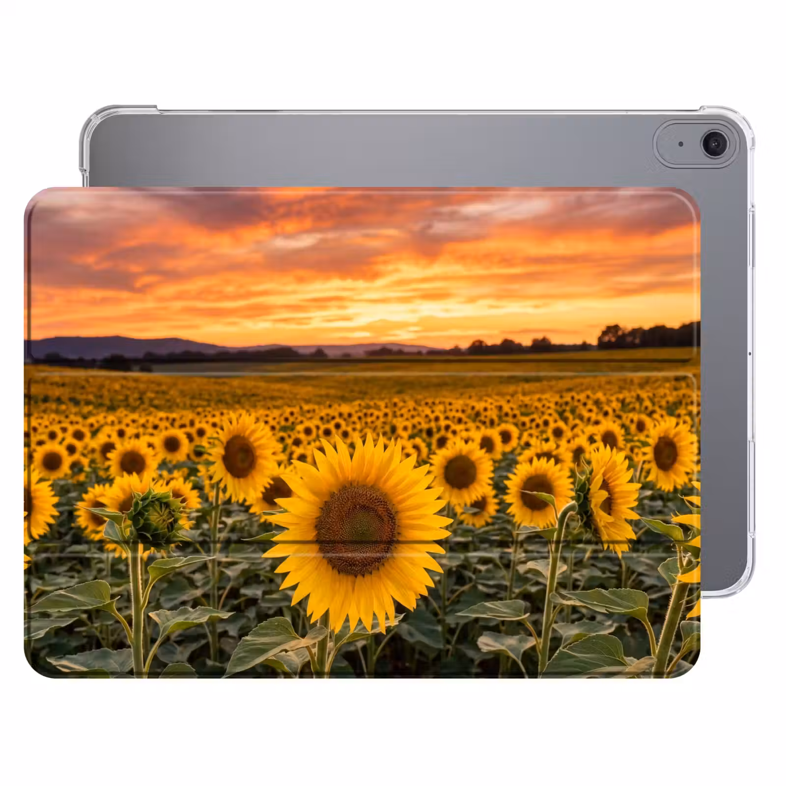 iPad hoes - Zonnebloemen - Heuvellandschap - Geel — 1