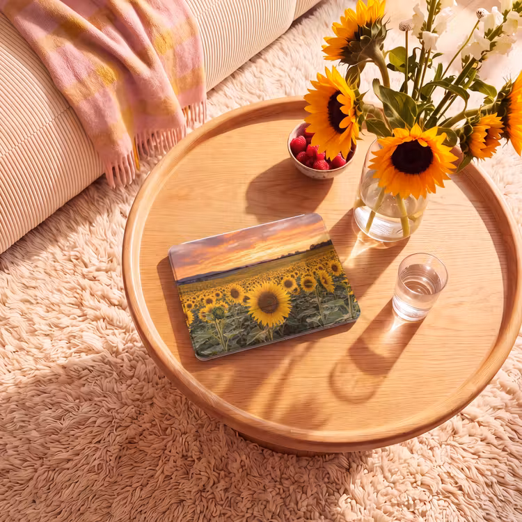 iPad hoes - Zonnebloemen - Heuvellandschap - Geel — 2
