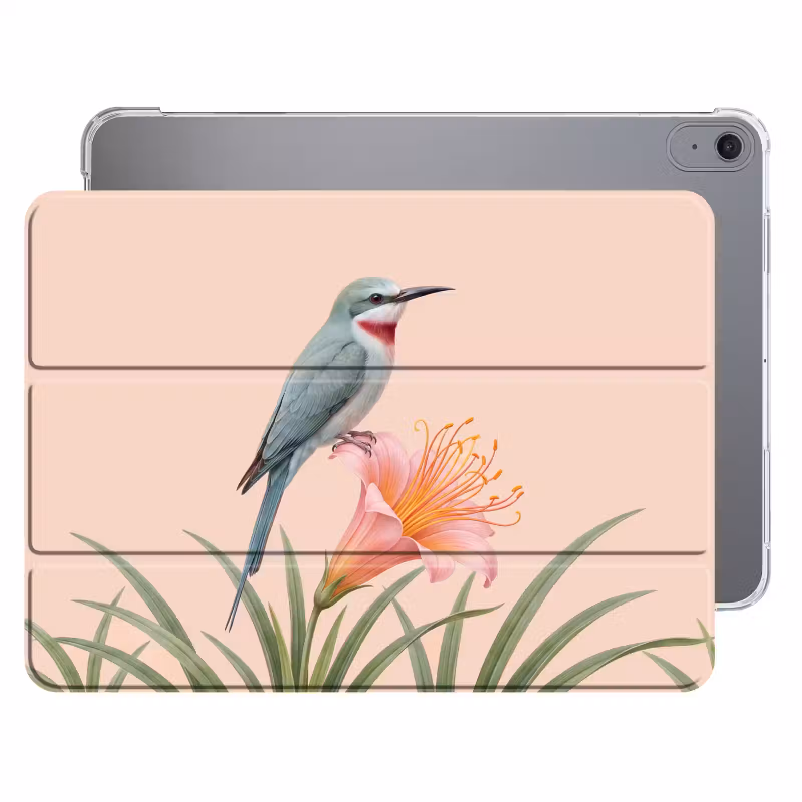 iPad hoes - Vogel - Bloem - Natuur - Roze — 1