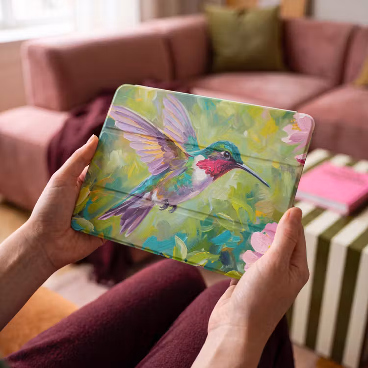 iPad hoes - Kolibrie - Bloemen - Natuur - Kleurrijk — 4