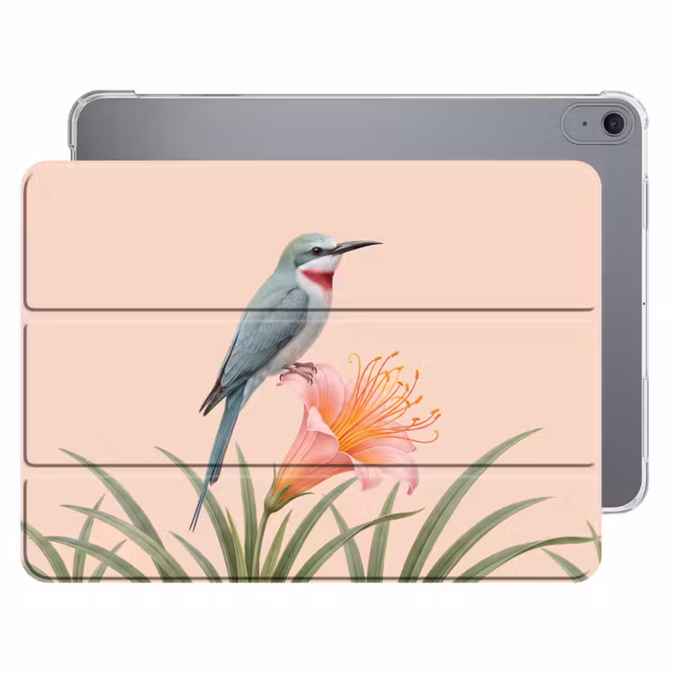 iPad hoes - Vogel - Bloem - Natuur - Roze — 1