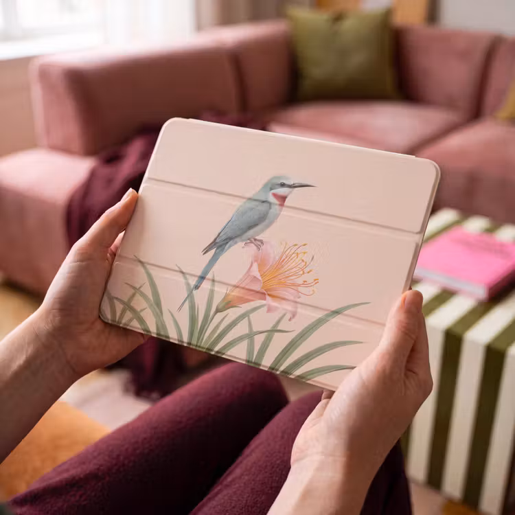 iPad hoes - Vogel - Bloem - Natuur - Roze — 4