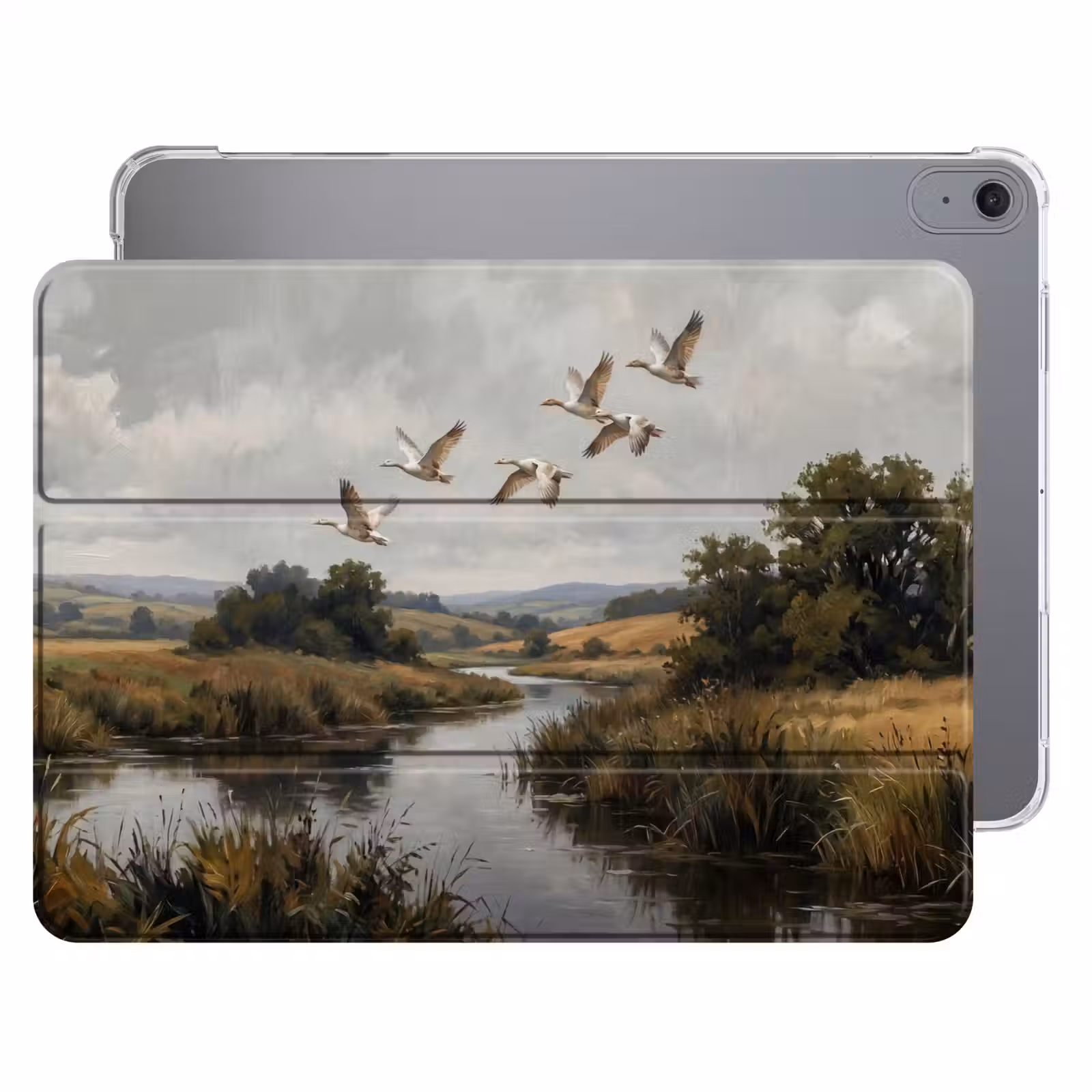 iPad hoes - Eenden - Rivier - Landschap - Vlucht - Nostalgisch — 1
